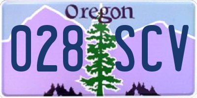 OR license plate 028SCV