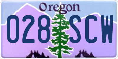 OR license plate 028SCW
