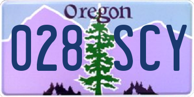 OR license plate 028SCY