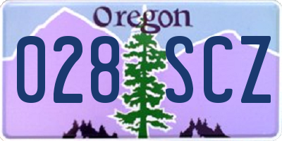 OR license plate 028SCZ