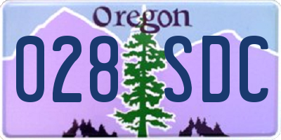 OR license plate 028SDC