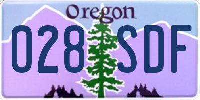 OR license plate 028SDF