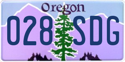 OR license plate 028SDG