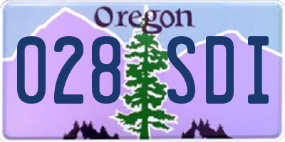 OR license plate 028SDI