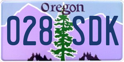 OR license plate 028SDK