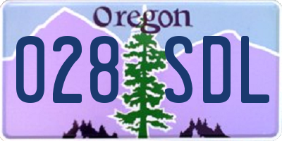 OR license plate 028SDL