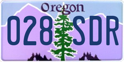 OR license plate 028SDR