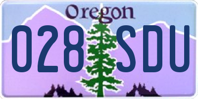 OR license plate 028SDU
