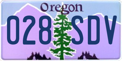 OR license plate 028SDV