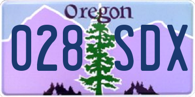 OR license plate 028SDX