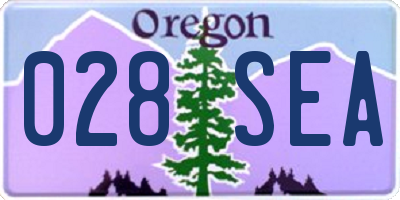 OR license plate 028SEA