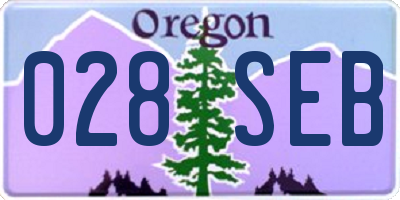 OR license plate 028SEB