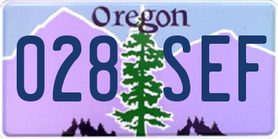 OR license plate 028SEF
