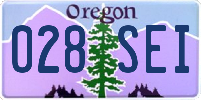 OR license plate 028SEI