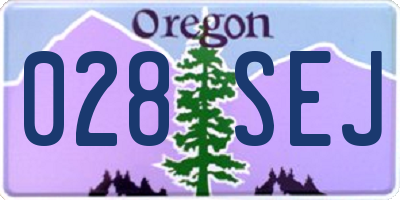 OR license plate 028SEJ