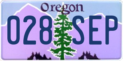 OR license plate 028SEP