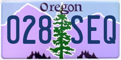 OR license plate 028SEQ