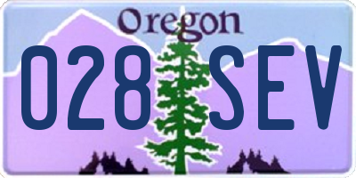 OR license plate 028SEV