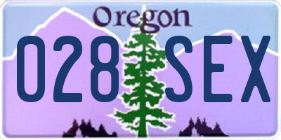 OR license plate 028SEX