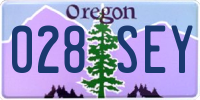 OR license plate 028SEY