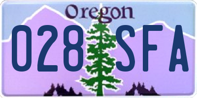 OR license plate 028SFA