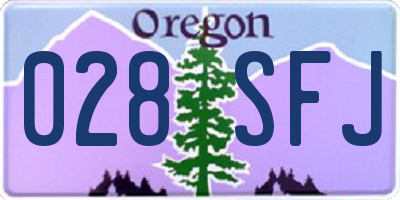 OR license plate 028SFJ