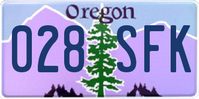 OR license plate 028SFK