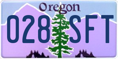 OR license plate 028SFT