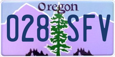 OR license plate 028SFV