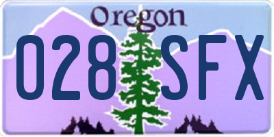 OR license plate 028SFX
