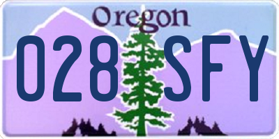 OR license plate 028SFY