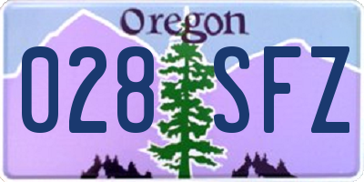 OR license plate 028SFZ