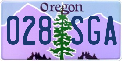 OR license plate 028SGA