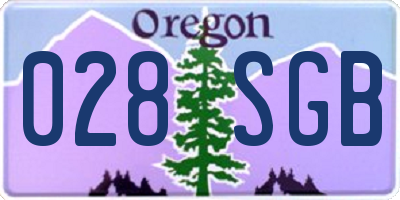 OR license plate 028SGB