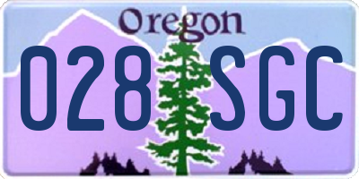 OR license plate 028SGC