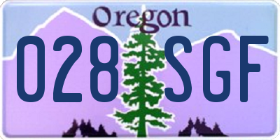 OR license plate 028SGF
