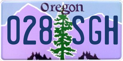 OR license plate 028SGH