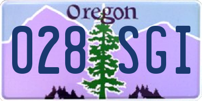 OR license plate 028SGI