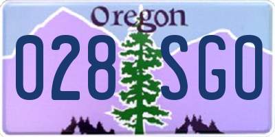 OR license plate 028SGO