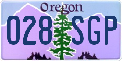 OR license plate 028SGP