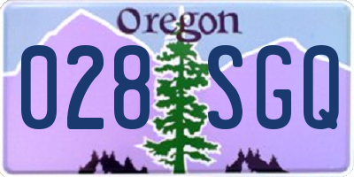 OR license plate 028SGQ
