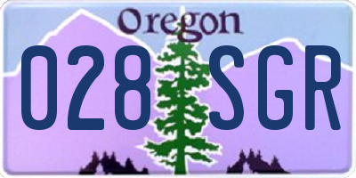 OR license plate 028SGR