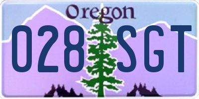 OR license plate 028SGT