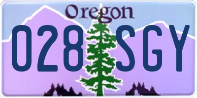 OR license plate 028SGY
