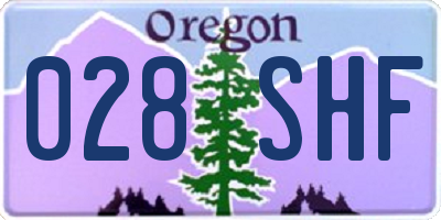 OR license plate 028SHF