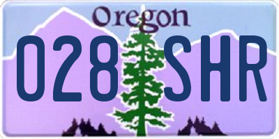 OR license plate 028SHR