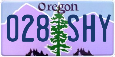 OR license plate 028SHY