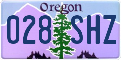 OR license plate 028SHZ