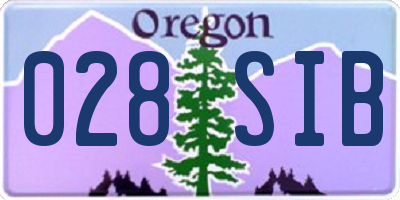 OR license plate 028SIB