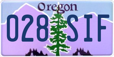 OR license plate 028SIF